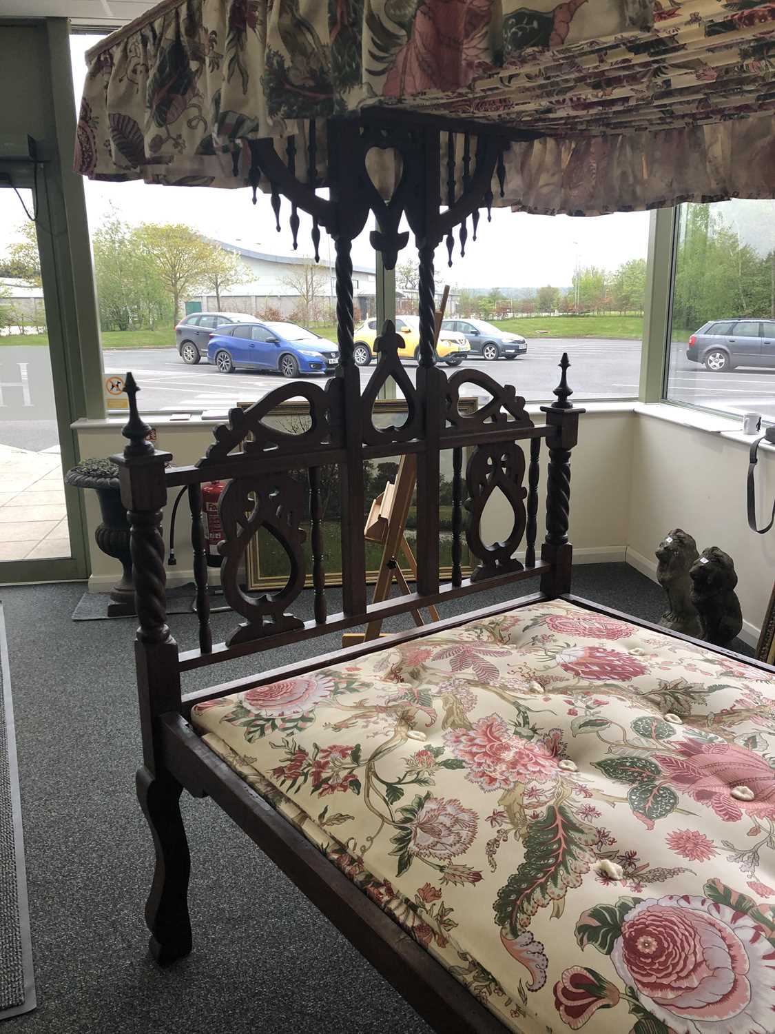 An Indian canopied hard-wood double bed - Image 2 of 5