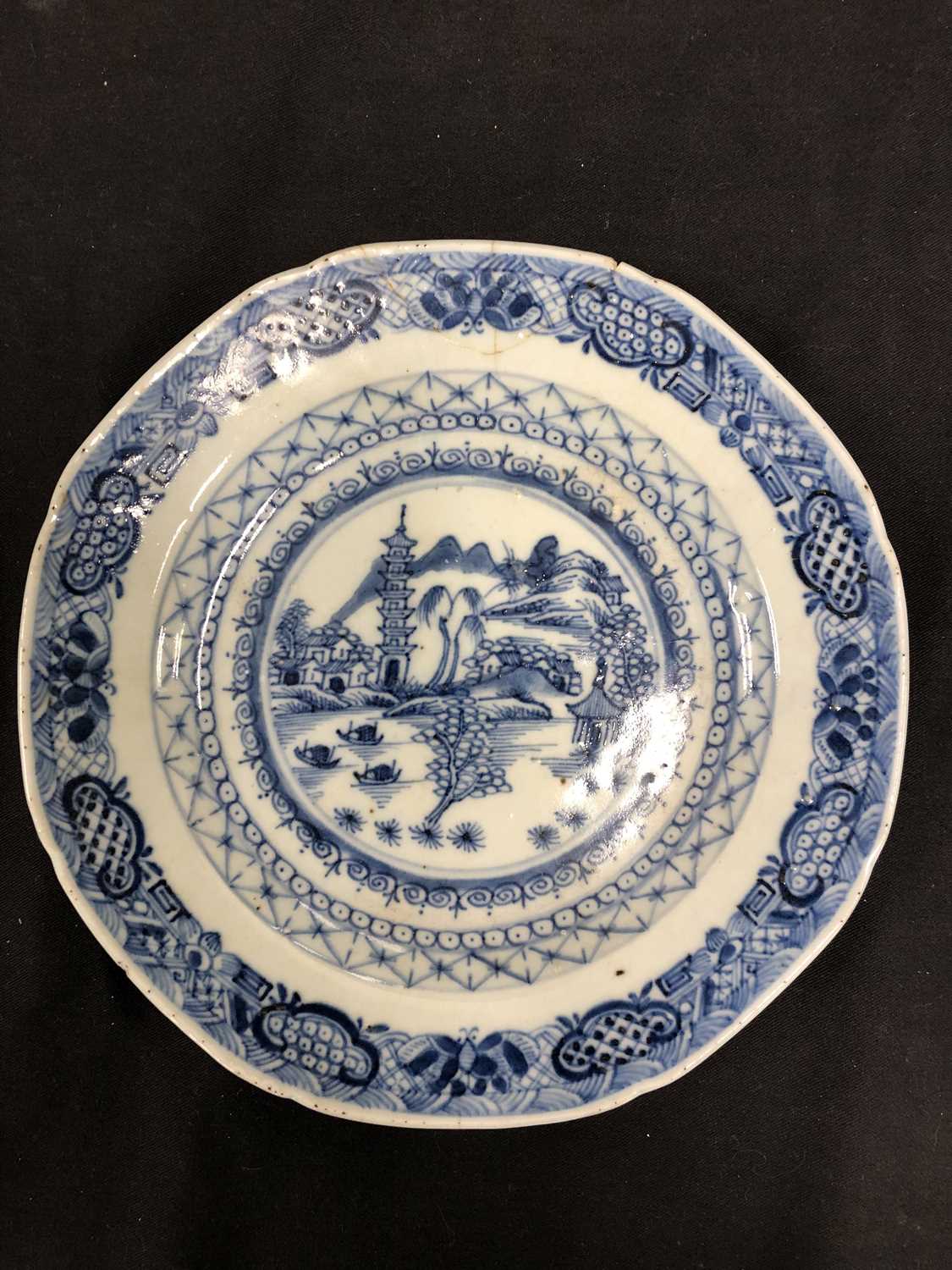 A part set of Chinese blue and white plates and dishes - Image 8 of 21