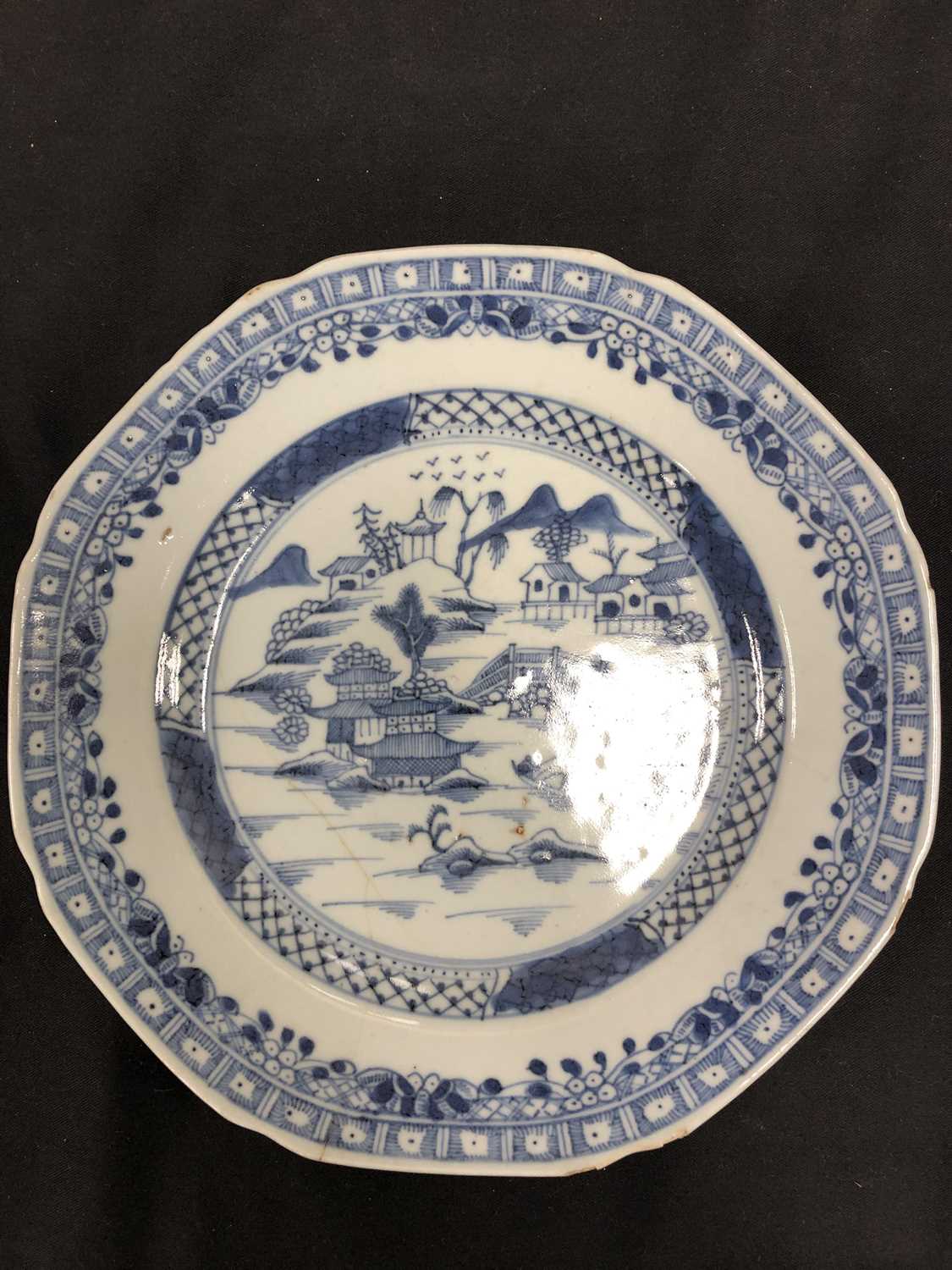 A part set of Chinese blue and white plates and dishes - Image 17 of 21