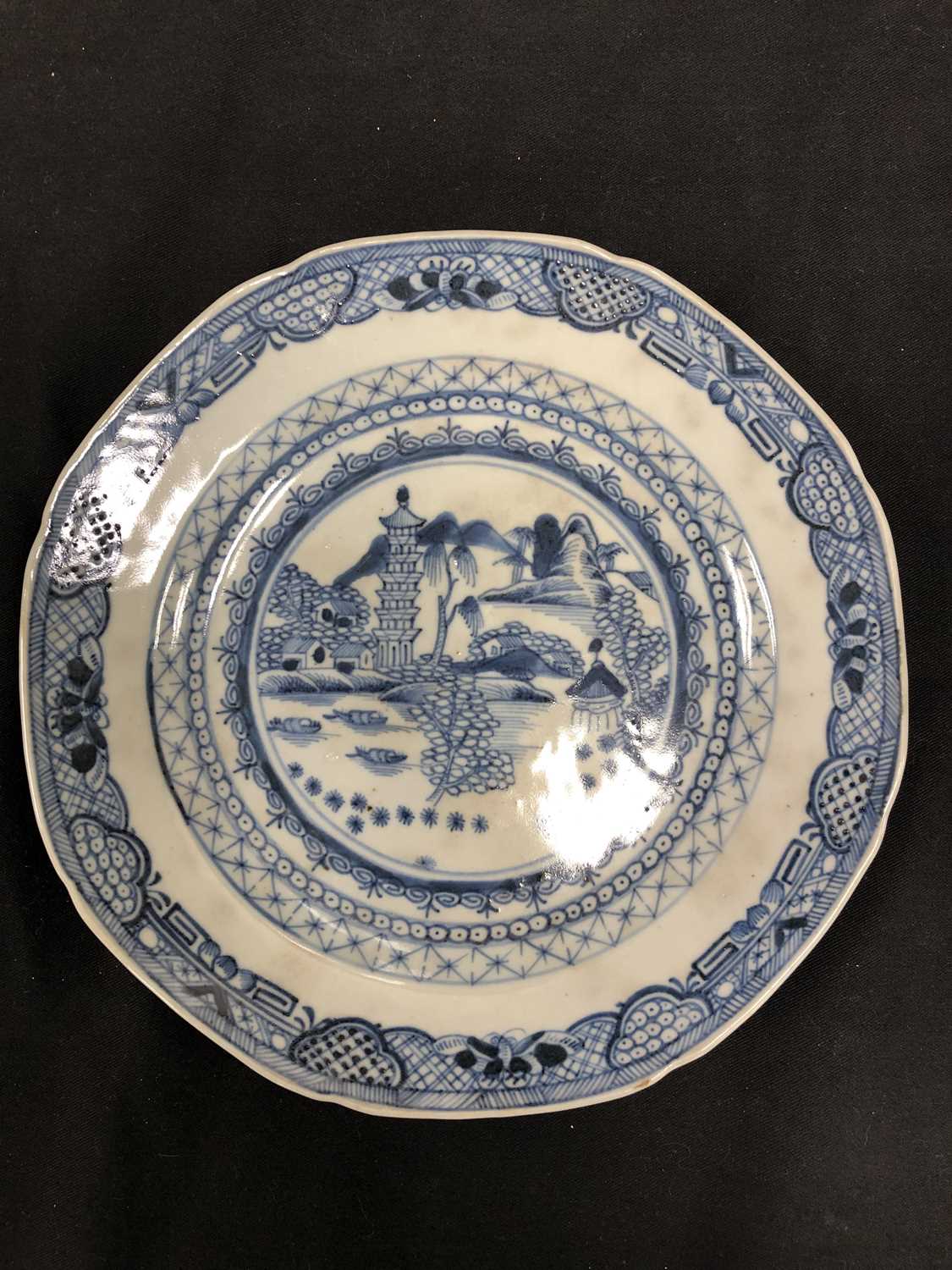 A part set of Chinese blue and white plates and dishes - Image 9 of 21