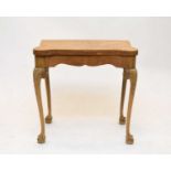 An early-mid 20th century, George II style, bleached walnut veneered card table