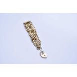 A 9ct yellow gold gate link bracelet