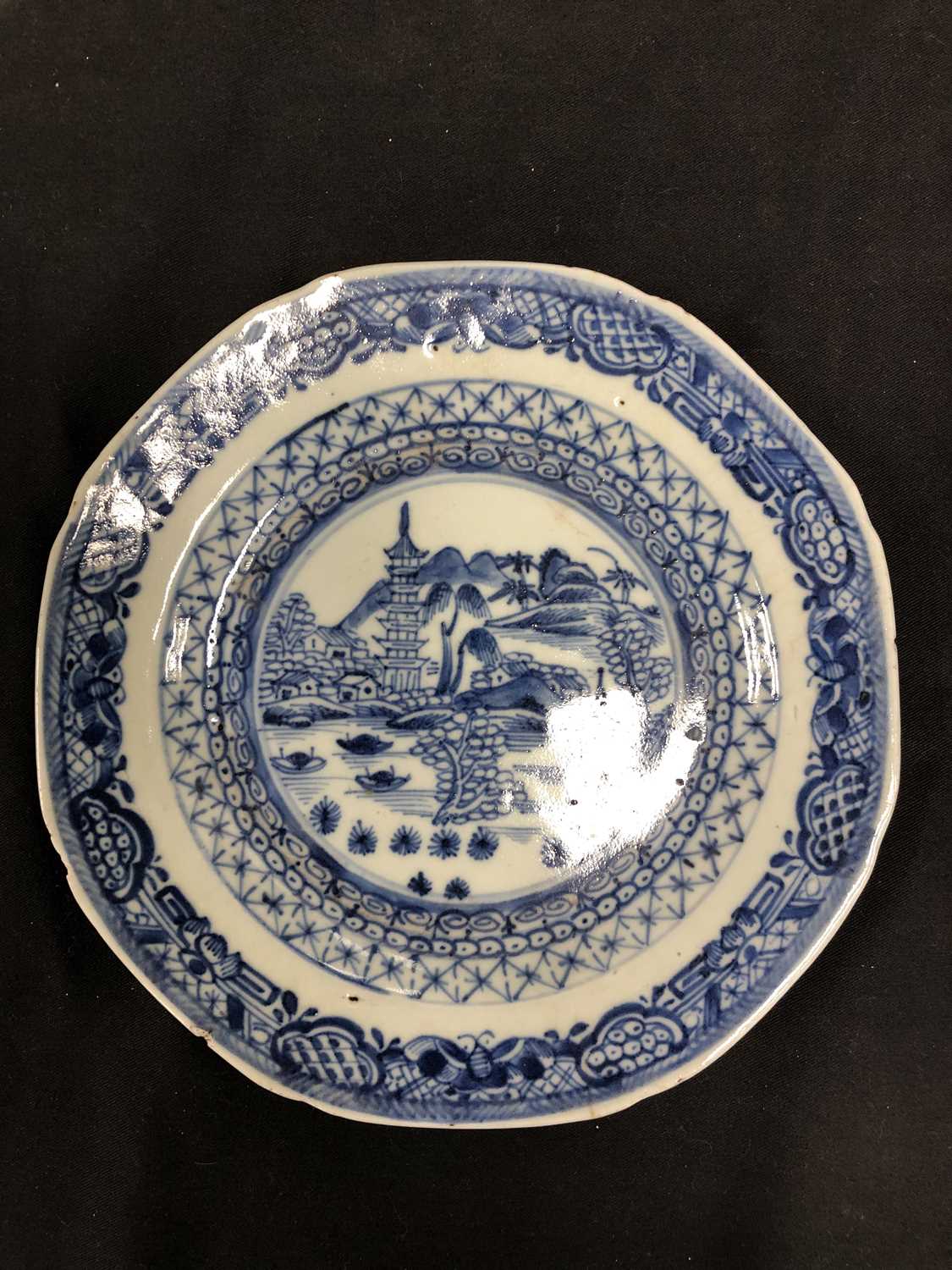 A part set of Chinese blue and white plates and dishes - Image 6 of 21