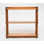 A Victorian satin birch wall shelf