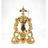 A brass skeleton clock, 19th/20th century