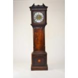 A George III oak brass dial longcase clock, Moses Evans of Llanddoget