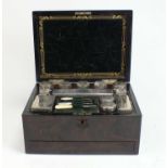 A Victorian rosewood veneered vanity-cum-jewellery box