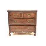 A small 18th century oak chest of drawers