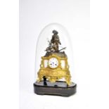 A French parcel gilt figural mantel clock