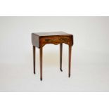 An Edwardian inlaid rosewood drop-leaf occasional table