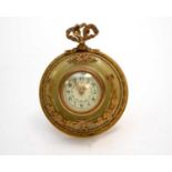 A Louis XV style gilt-metal and green alabaster strut clock