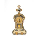 A French mixed metal mantel clock