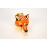 Halcyon Days bonbonniere in the form of a fox mask head stirrup cup