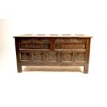 A 17th century carved oak coffer