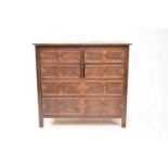 A 19th century, Jacobean style, oak chest of drawers