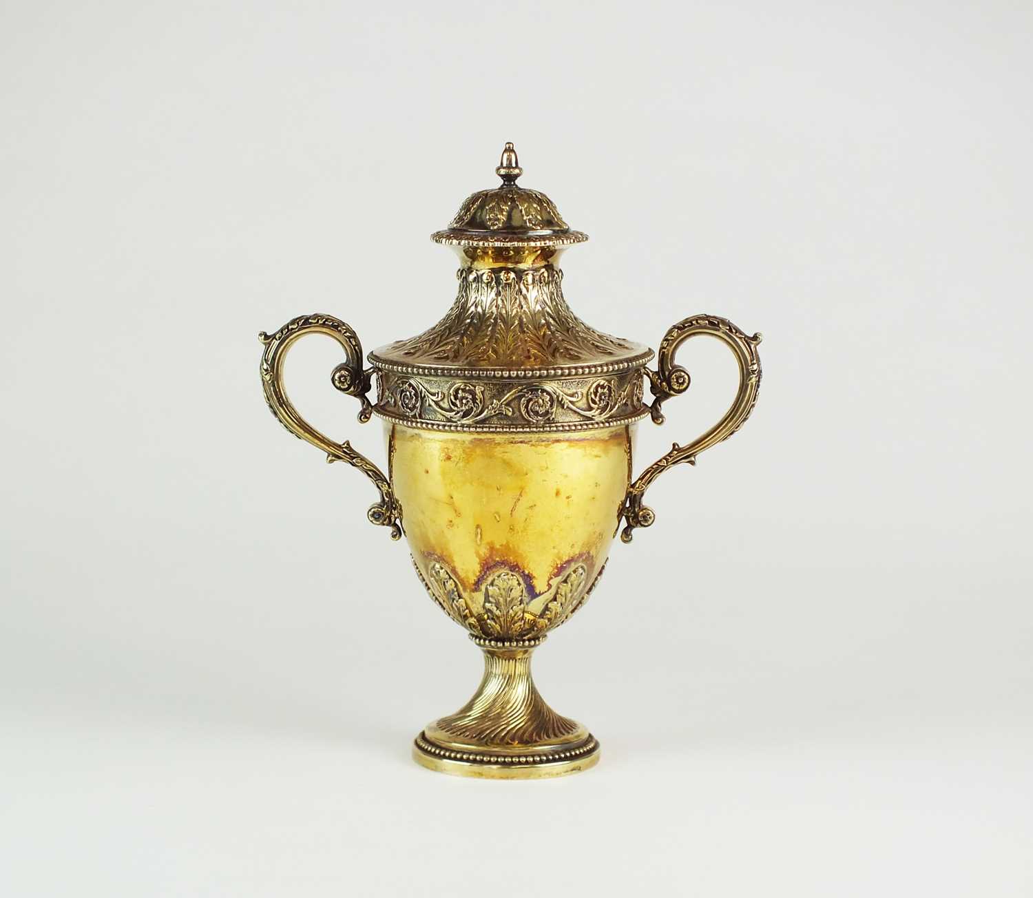 A Victorian silver gilt two-handled cup and cover of urn form - Image 2 of 8