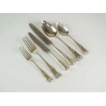 A canteen of Kings pattern silver cutlery