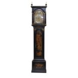 A late 17th century and later lacquered longcase clock