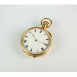 A Lady’s 18ct gold open face fob watch