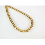 A 9ct yellow gold flat curb link chain necklace