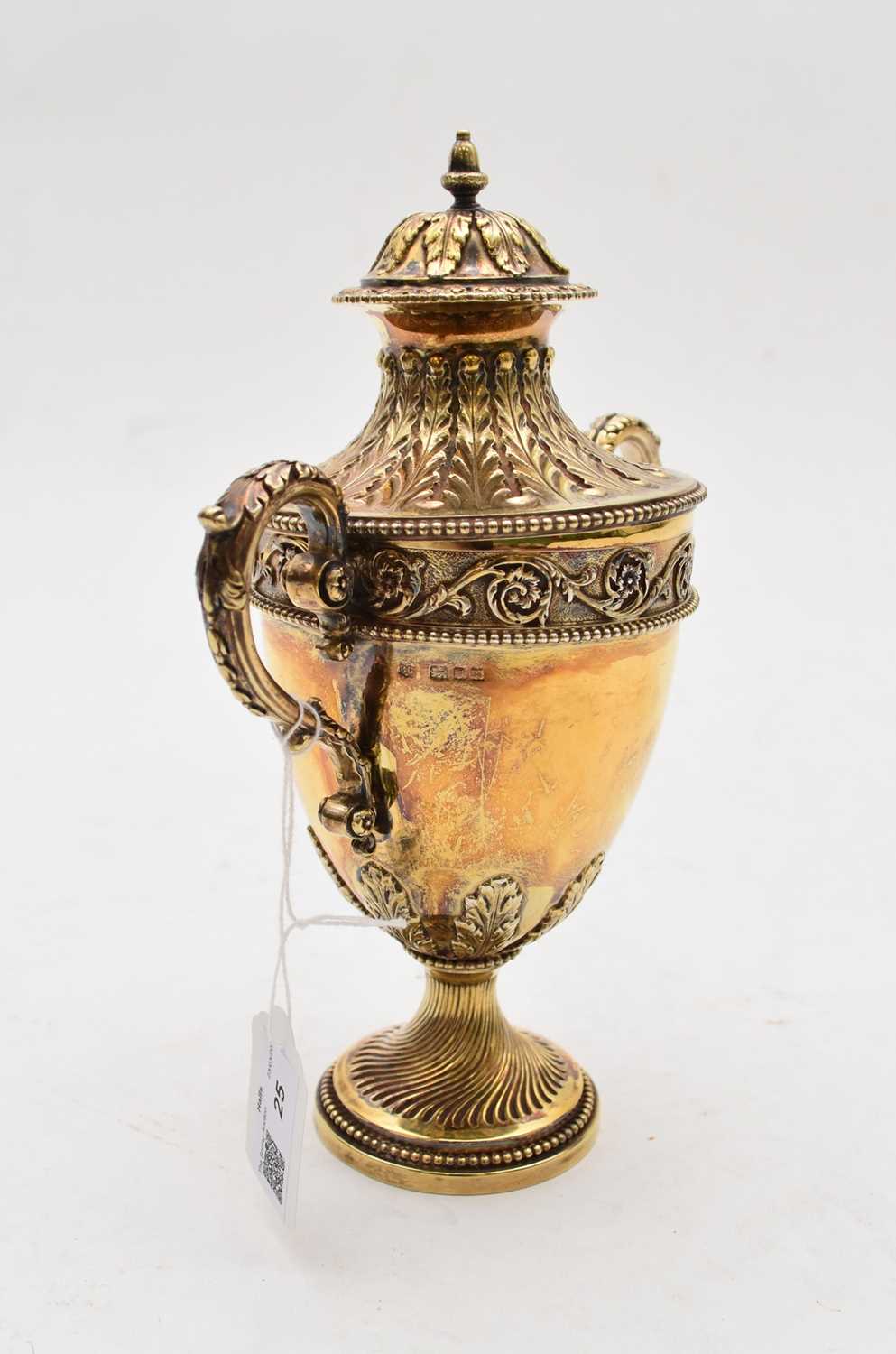 A Victorian silver gilt two-handled cup and cover of urn form - Image 4 of 8