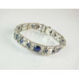 An Art Deco diamond and sapphire bracelet