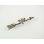 A rose cut diamond set butterfly and arrow brooch