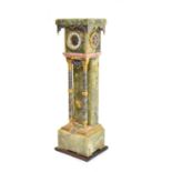 A fine French onyx and champleve enamel longcase clock