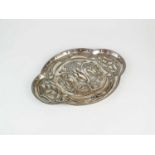An Art Nouveau silver dressing table tray