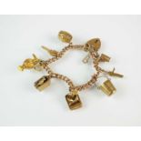 A 9ct gold charm bracelet