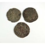 Three Charles I shillings