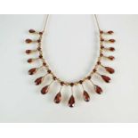 A garnet fringe necklace