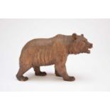 A Black Forest carved wood figure of a bear