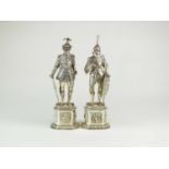 Two German silver models of knights