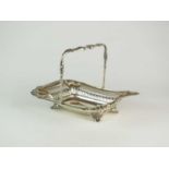 An Edwardian silver swing handled basket