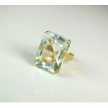 A large single stone aquamarine dress ring