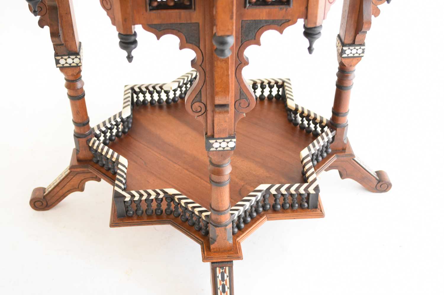 A good and rare 19th century Egyptian, architectural-form, inlaid centre table - Image 4 of 5