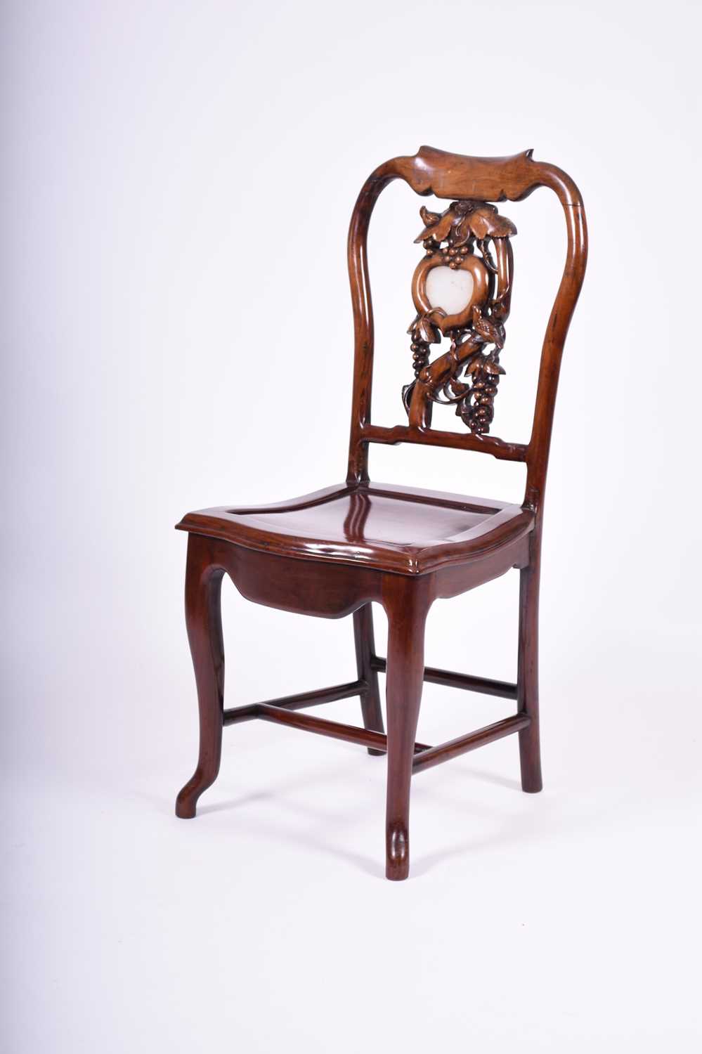 A Chinese carved rosewood side chair