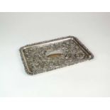 An Edwardian silver dressing table tray