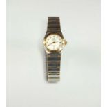 A Lady's Omega Constellation bicoloured stainless steel wristwatch