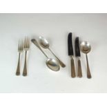 A set of Art Deco silver flatware