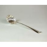 An early George III Hanoverian pattern silver soup ladle