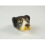 A Royal Worcester dog's head whistle