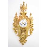 An 18th century style gilded metal cartel wall clock, by Japy Freres, circa 1900