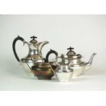 A four piece silver tea service