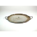 A large two handled silver presentation tray