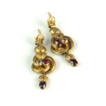 A pair of early-mid 19th century gem set earrings