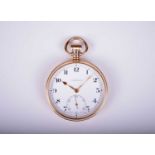 Vertex: A 9ct gold open face pocket watch