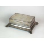 A Goldsmiths & Silversmiths Co Ltd silver mounted presentation cigar box