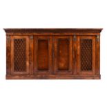 A good William IV rosewood bookcase/credenza by Taprell & Holland & Son